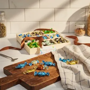 European Assorted Caramel Toffee Gift set Wooden Tray Christmas Gift