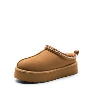 DREAM PAIRS Women's Fuzzy Warm Casual Slippers - Genuine Suede, Fluffy Faux-Fur, Thick Sole, Cold Weather Indoor-Outdoor Cushioned Platform Slip-On Footwear, Thick Sole Slippers