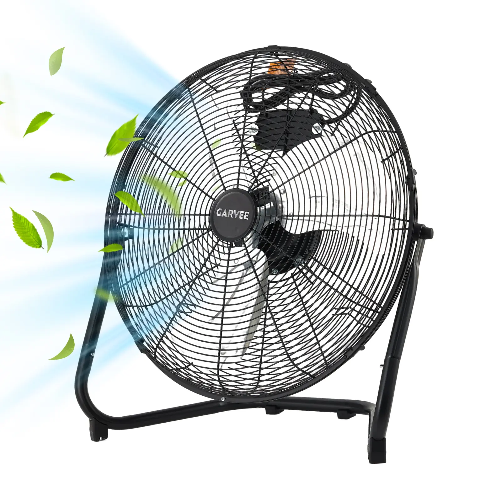 High Speed Industrial Floor Fan – 12 Inch Metal, 2000 CFM Airflow, 3 Speeds, 360° Tilt, Portable Handle – Heavy Duty Shop Cooling for Garage, Workshop, Gym, Home