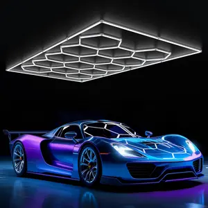 IPACKORIN Hexagonal Ceiling Light, Honeycomb Ceiling Light,Ultra Bright Honeycomb Lights, Hexagonal Garage Lights for Shops Supermarkets Shopping Malls Car Shows Basements Gymnasiums,   SpringGlowUp
