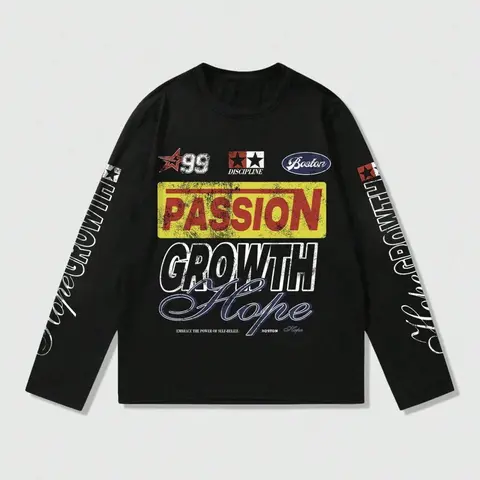 [1PC] Men's Racing Style Graphic Long Sleeve T-Shirt Retro Moto Streetwear Pullover with Sleeve Print Lightweight Sporty Top for Men