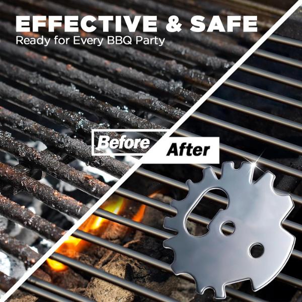 Multi-functional BBQ Grill Scraper, Stainless Steel Grate Cleaning Tool with Bottle Opener, Compact Outdoor BBQ Accessory for Grill Maintenance Multi-functional BBQ Grill Scraper, Stainless Steel Grate Cleaning Tool with Bottle Opener, Compact Outdoor BBQ Accessory for Grill Maintenance