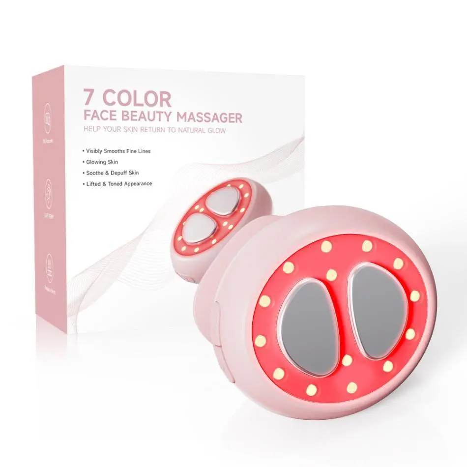 7-in-1 Facial Toning Device - EMS Microcurrent, LED Light Therapy, Sonic Vibration Rechargeable Anti-Aging Massager for Skin Tightening, Abs, Batteries, Rechargeable Battery, Cordless, Yes, 0.600 Kg