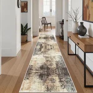 Modern Wabi Sabi Style Long Hallway Rug, Modern Abstract Rug, Easy Clean Entrance Mat, Durable Bedroom Footstool Pad, Perfect Christmas Gift