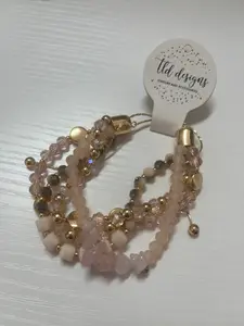 Pink Beaded Bracelet Stack