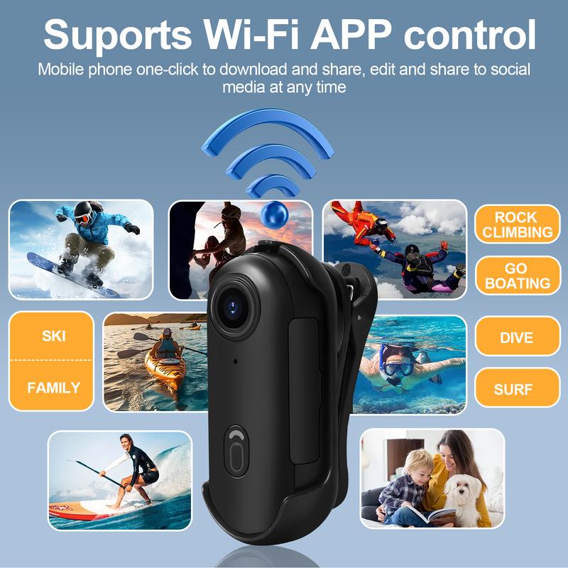 NUISK Thumb Action Camera, Thumb POV Portable Body Cam, Tiny Size, Hands Free, Mount Anywhere Magnetic Sport DV, Bike Cycling, Pet, Vlogging Card Water Proof, Anti-Shake,Tiktokcreators Ideal Gift for Girls, Boys Teenagers, and Beginners, Birthday Gift