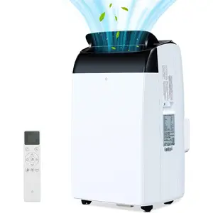 12,000 BTU Portable Air Conditioner, Smart AC with Drainage - free 48db Quiet Cooling for 550 sq.ft, Remote Control, 24H Timer, Dehumidifier, Fan Modes for Bedroom