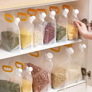 5pcs Transparent Self-Standing Spout Bags for Grains and Cereals, Food Packaging Bags, Beer Sub-Packaging Bags