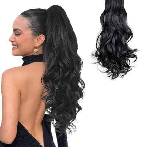 Long Curly Wave Claw Ponytail Hair Extension for Women and Girls, Long Wavy Synthetic Hairpiece for Natural Look and Volume, Perfect for Parties and Everyday Wear