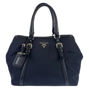 Pre-owned PRADA Nylon Tote Bags Tessuto Leather Handbag