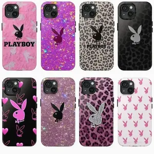Vintage Leopard Pink Playboy Phone Case, Phone case For iPhone 17 16 15 14 13 12 11, case for men and women