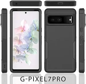 Phone Cases for Google Pixel 7 Pro Case, Pixel 7 Pro Case, Shock Absorption Hybrid Double Layer Rubber Case Full-Body Protective Case Cover for Google Pixel 7 Pro (Black)