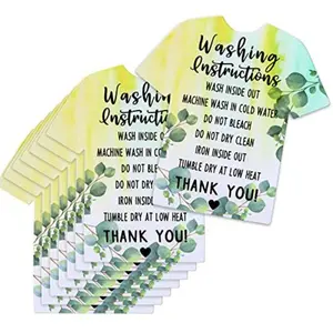 50 Pcs Clothing Wash Instruction Cards, Care Cards for Shirts, Suitable for Clothing Stores and Laundries