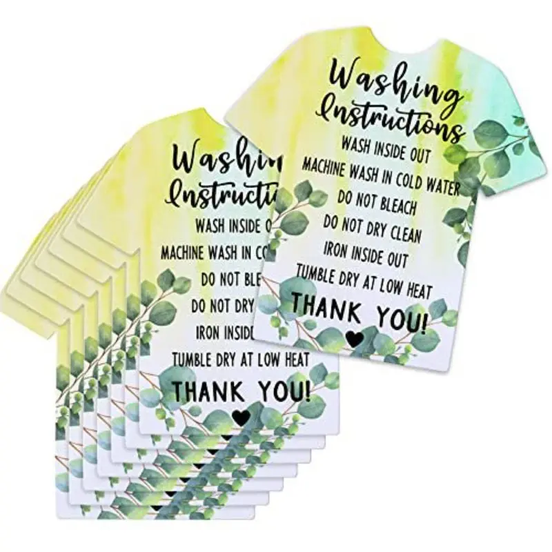 50 Pcs Clothing Wash Instruction Cards, Care Cards for Shirts, Suitable for Clothing Stores and Laundries