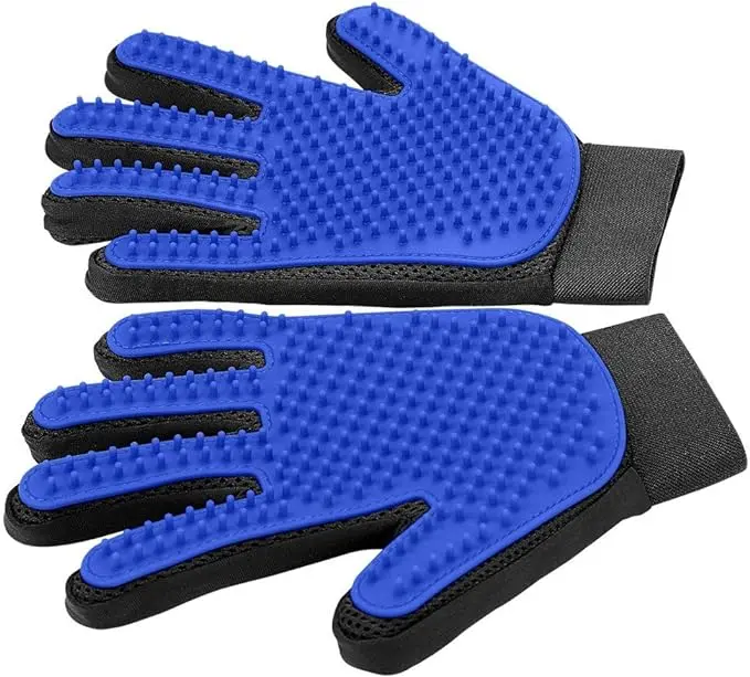 Upgrade Pet Grooming Gloves Cat Brushes for Gentle Shedding - Efficient Pets Hair Remover Mittens - Dog Washing Gloves for Long and Short Hair Dogs & Cats & Horses - 1 Pair