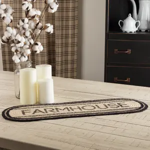 Sawyer Mill Charcoal Creme Farmhouse Jute Runner