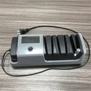 5-in-1 Electric Knife Sharpener with Diamond Abrasives, 3-Stage System with 3 Speeds and LCD Display for Straight, Serrated Knives & Scissors