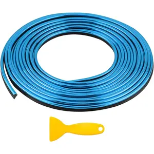 Interior Trim Strips, 32.8ft Styling Door Dashboard Decoration with Installing Tool, DIY Flexible Moulding Line Filler Insert Strip for Automotive Door & Dashboard Gap (Blue)