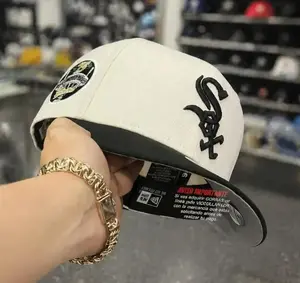 White Sox New Era MLB 9FORTY Adjustable Hat, White Crown Black Brim Embroidered Logo Hat, Streetwear Cap Gorra De Beisbol Para Hombre Cotton Breathable All Seasons Trendy Fashion