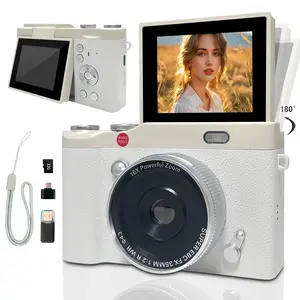 Y2K Vintage Student Camera, Pocket Camera with Memory Card, Flip Screen Portable Camera for Teens, Entry-Level Digital Camera with Filters, Perfect for Back to School, Christmas & Thanksgiving