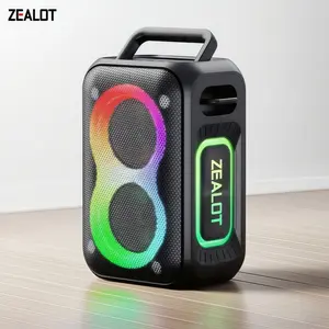 60W ZEALOT Bluetooth Speaker, HiFi Stereo with Heavy Bass, IPX6 Waterproof, RGB Lights, Long Playtime & Dual Carry Modes, Perfect for Camping & Pool Parties.