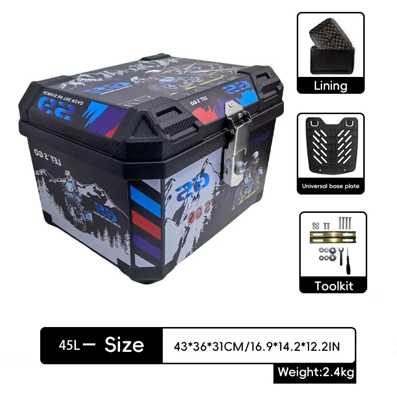 Waterproof Motorcycle Tail Box with Backrest, Electric Scooter Rear Storage Case, Universal Luggage Organizer for Motorcycles and E-Bikes