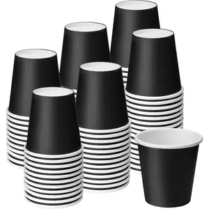 100 Pack 3 oz Disposable Paper Cups, Black Bathroom Cups, Disposable Mouthwash Cups, Small Paper Cups for Bathroom Travel Picnics