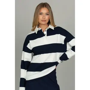 Navy Striped Rugby Top