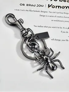 Dark Gothic Spider Bag Charm, Purse Accessories Charm, Bag Accessories Charms, Vintage Gold/silver Color Metal Pendant with Chain Keychain, Lobster Clasp, Perfect for Bags, Keys, AirPods
