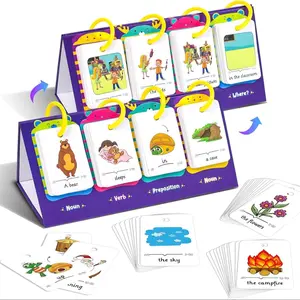 Sentence Building Cards, 1 Set Random Color Phrase Training Flip Chart Flash Cards, Language Learning Toy for Kindergarten Classroom, Vocabulary Flashcards