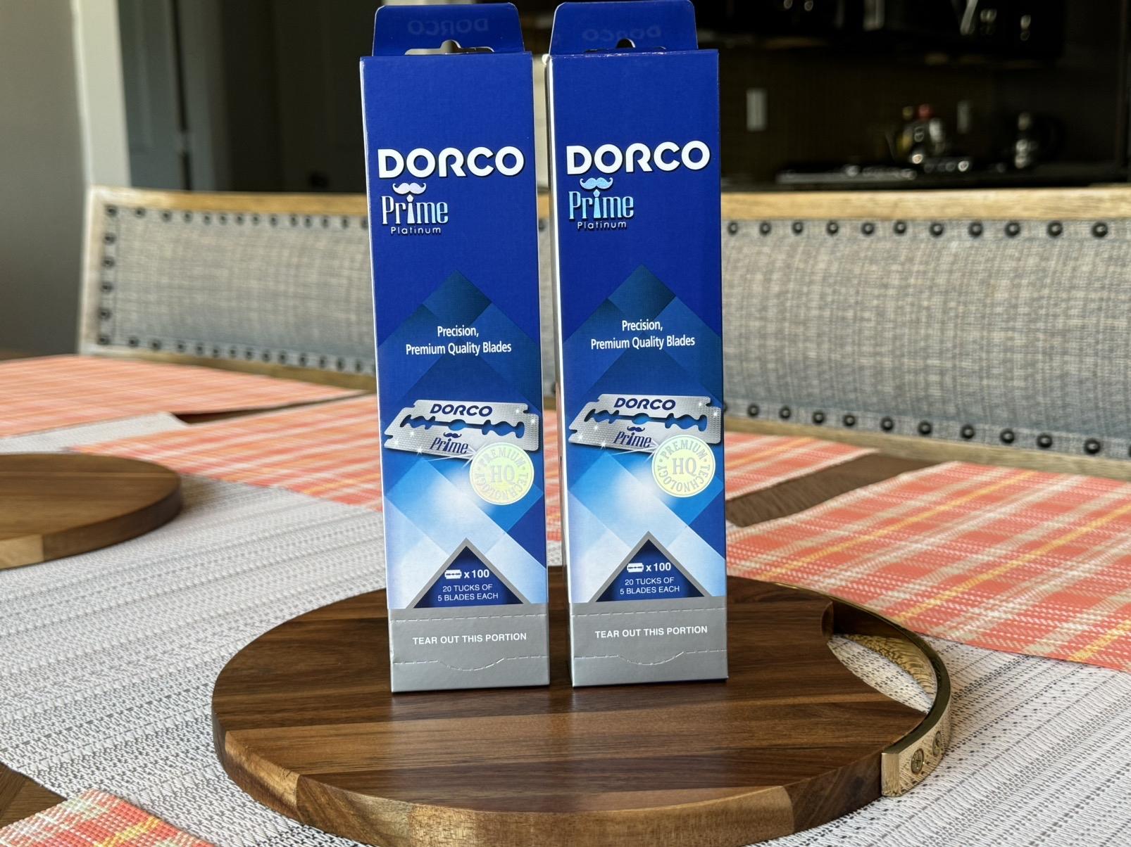 Dorco Prime Platinum Long Double Edge Razor Shaving Blades, 200 ct for Barbers - 2 packs of 100 blades each .