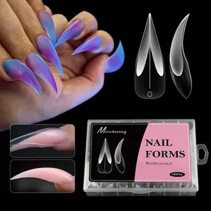 140 pcs Dragon Claw Nail Tips Crystal Nail Forms Nail Forms for Gel Extension Glue Full Coverage With Scale Crystal Nail Forms