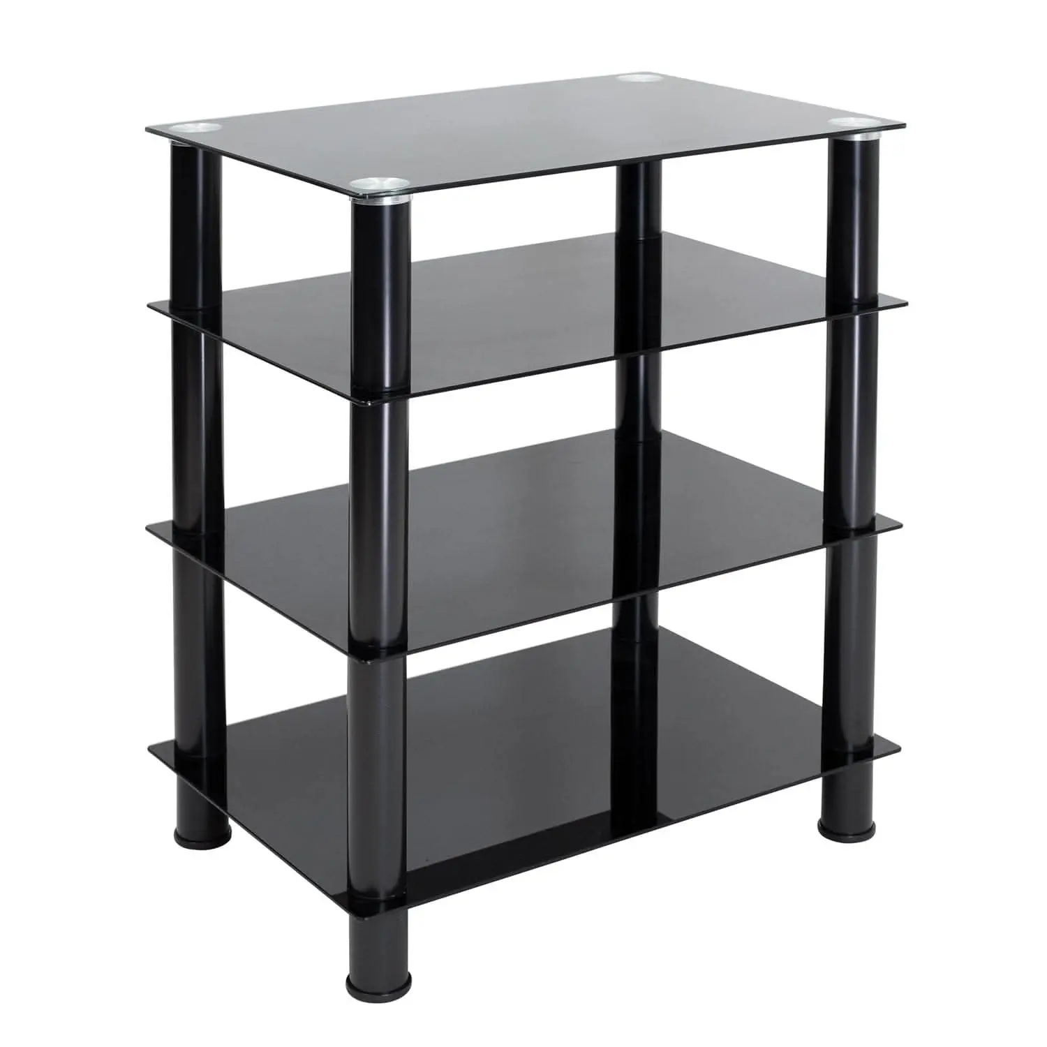 Four-Tiered Glass A/V Media Stand