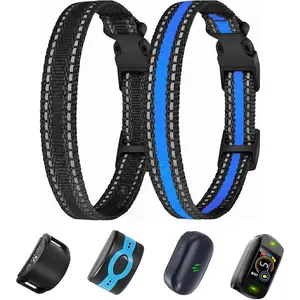 Replacement Collar for Shock Training Bark Collar,Dog Shock Collars Replacement, Nylon Replacement Collar Strap for E Collar Wireless Dog Fence Receivers（2 Piece, Blue+Black）