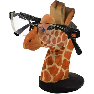 Carving Eyeglasses Spectacle Holder Stand Sunglasses Display Rack  Office Desk Decor  (Giraffe)