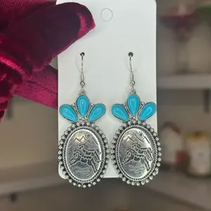 Turquoise horse earrings