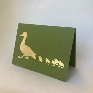 {Catherine Greenup} Duck + Ducklings Gold Leaf Card :: Gumdrop Green