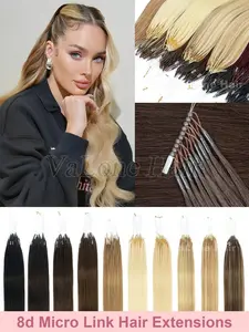 8D Nano Beads Hair Extensions,50 Strands 30g Micro Loop Human Hair Extensions, Straight Human Hair Invisible And Traceless Micro Link Human Hair, Invisible And Natural, Easy To Install, Seamless, Increase Hair Volume, Perfect For Daily Wear