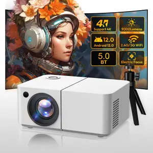 XGODY X2 Mini Smart Projector - Android 12, 12000L, 1080P, WiFi & Bluetooth, Built-in Netflix & 8000+ Apps, Night Light Projection, Audio, Tripod Included