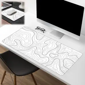 Abstract Line Contour Desktop Mouse Pad, 1 Count Modern Art Non-slip Rubber Mouse Pad, Office Desk Decorative Mat for Home Dormitory School, Desk Accessories