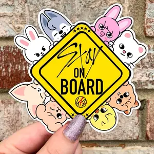 Fandom on Board Weatherproof Sticker KPOP Car Sticker 5x5 UV Resistant Dishwasher Safe Outdoor Life 3-5 Years