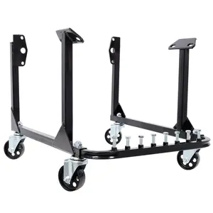 750LBS Heavy-Duty Steel Engine Cradle with 4 Swivel Casters & 4 Hook Positions Easy Assembly