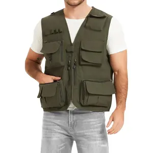 PEHMEA Men's Fishing Vest Utility Detachable Summer Vests with Pockets for Safari Travel Outdoor Work Photo Cargo Fly