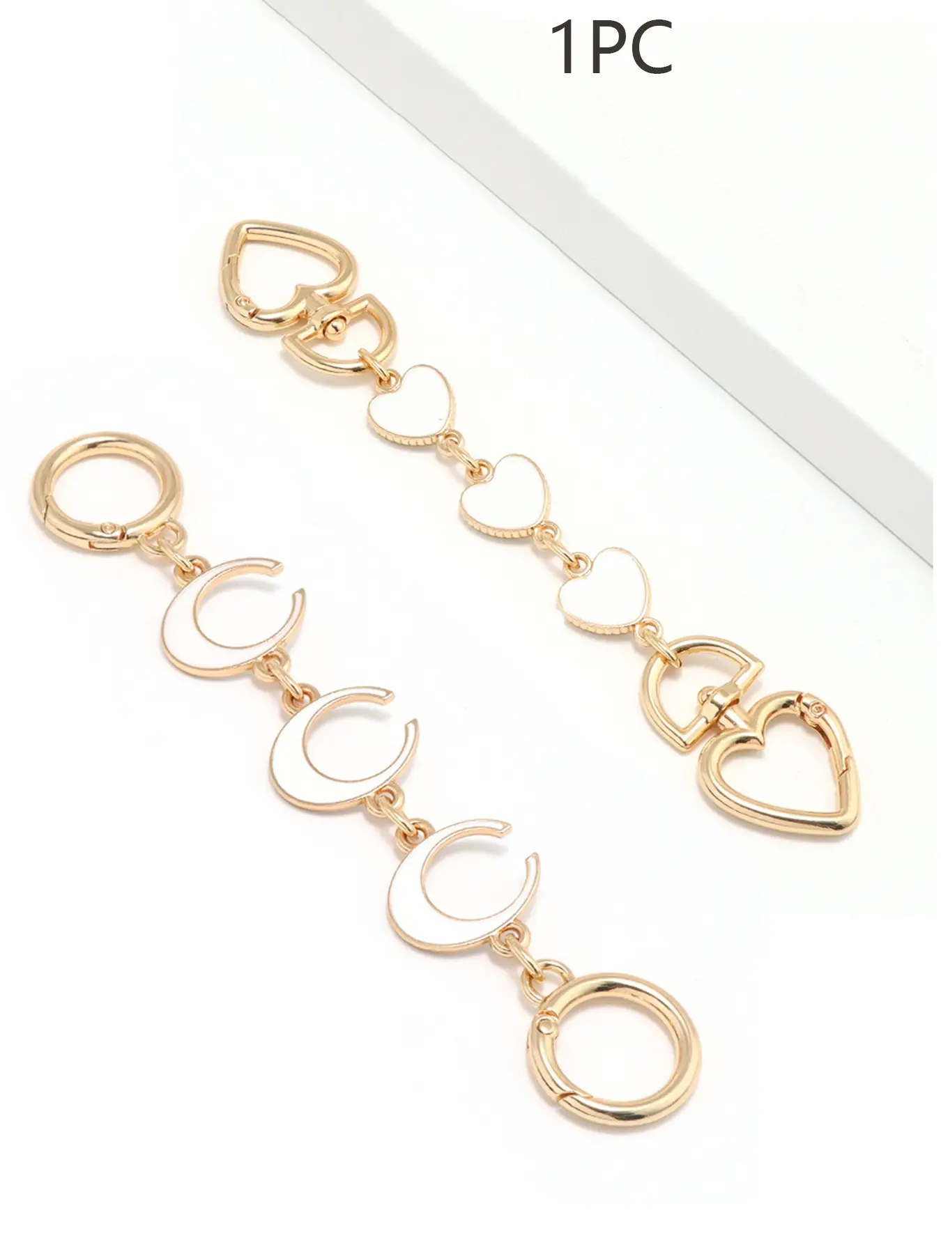 Retro metal crescent bag chain, personalized creative fashion simple chain, light luxury niche design, small versatile crescent, suitable for small gifts, shopping dating bag accessories, Classic Chain, Fashionable Chain Strap