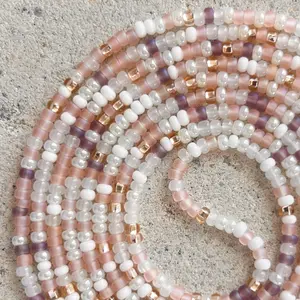 TRACES OF VENUS - Pink and Purple - Tie On Waistbeads - Pink Waistbeads - Purple Waistbeads - Made By Venus Waistbeads