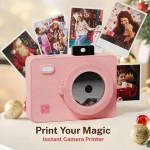HPRT Instant Camera: Camera and photo printing paper (2x3 inches) + 10 sheets of photo paper | Rechargeable, full color dye sublimation inkless printer, supports printing from mobile phones or cameras, perfect for travel, parties, and couple photos.