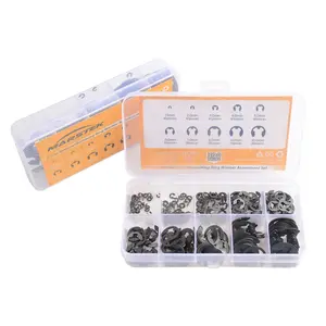 Black Alloy Steel E-Clip External Retaining Ring Assortment Kit (300 PCS, M1.5-M10 Sizes: 1.5, 2, 3, 4, 6mm) for Tools & Hardware, Pumps & Plumbing, 1.5Mm