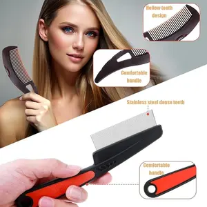 Stainless Steel Fine Tooth Dandruff Comb - Scalp Psoriasis, Lice & Dandruff Removal for Men, Women & Kids -Multifunctional Hairbrush for Scalp Massage
