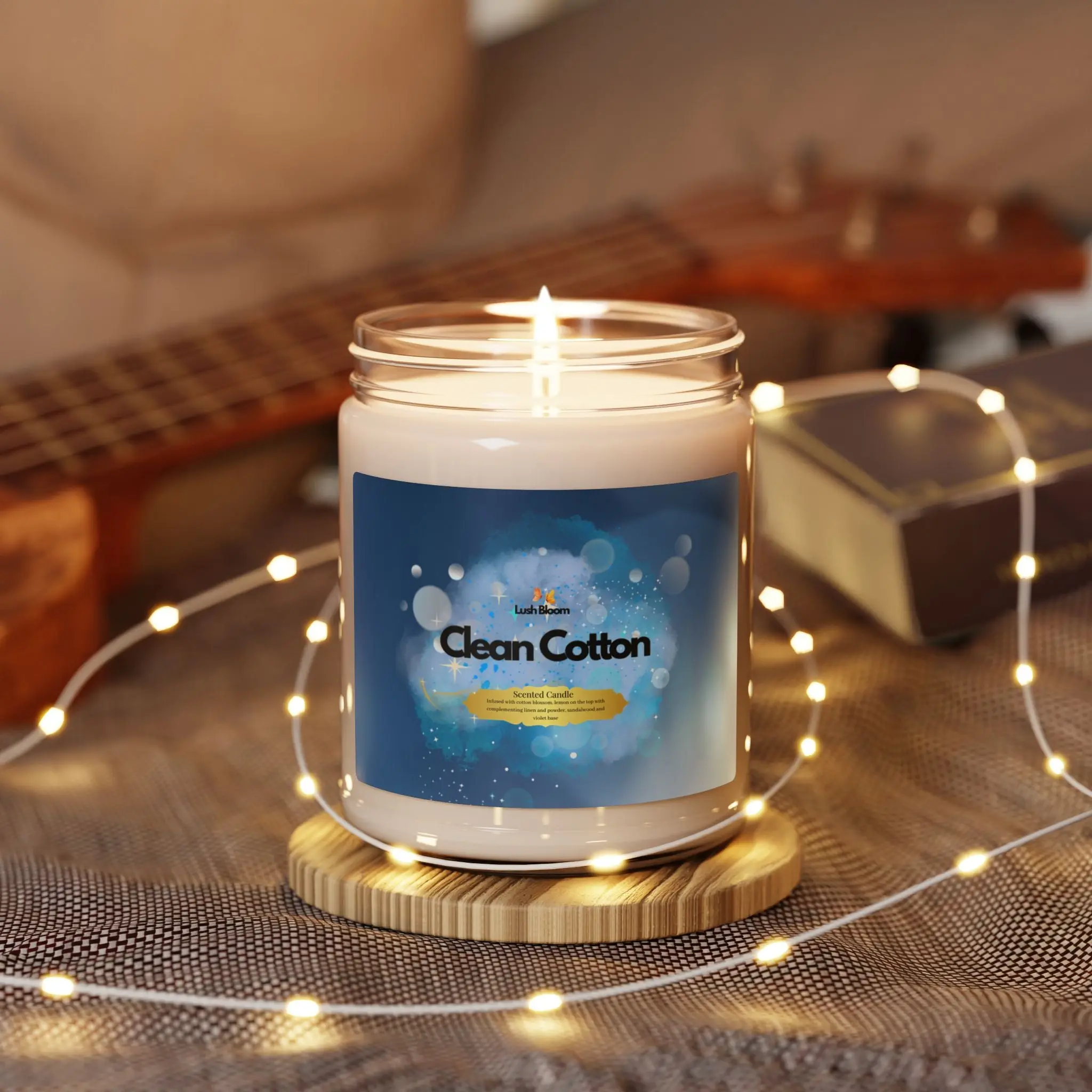 Clean Cotton Scented Soy Candle – 9oz