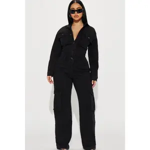 Stunning Allure Denim Jumpsuit - Black S